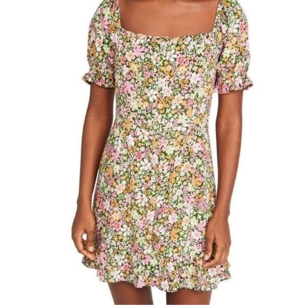 Lost + Wander Fit Flare Getaway Island Smocked Mini Dress